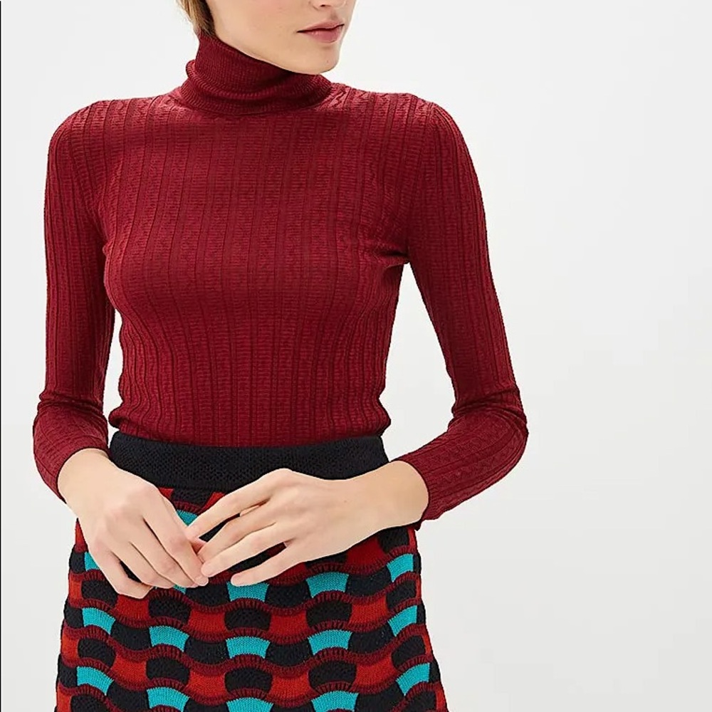NWT M MISSONI maroon wool blend turtleneck (IT 44)